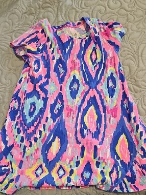 Lilly Pulitzer Girls Bright Multicolor Ikat Print Tunic Dress